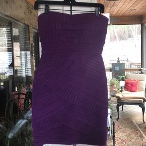 Purple, ruffled BCBG mini dress. Only worn once